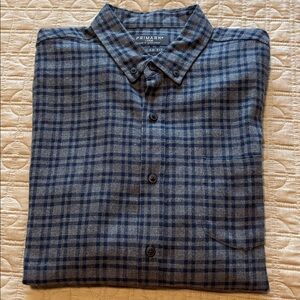 Primark Men’s Flannel Shirt L Blue/Grey Plaid Shirt